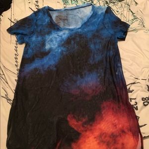 Sheer fire and ice tunic shirt